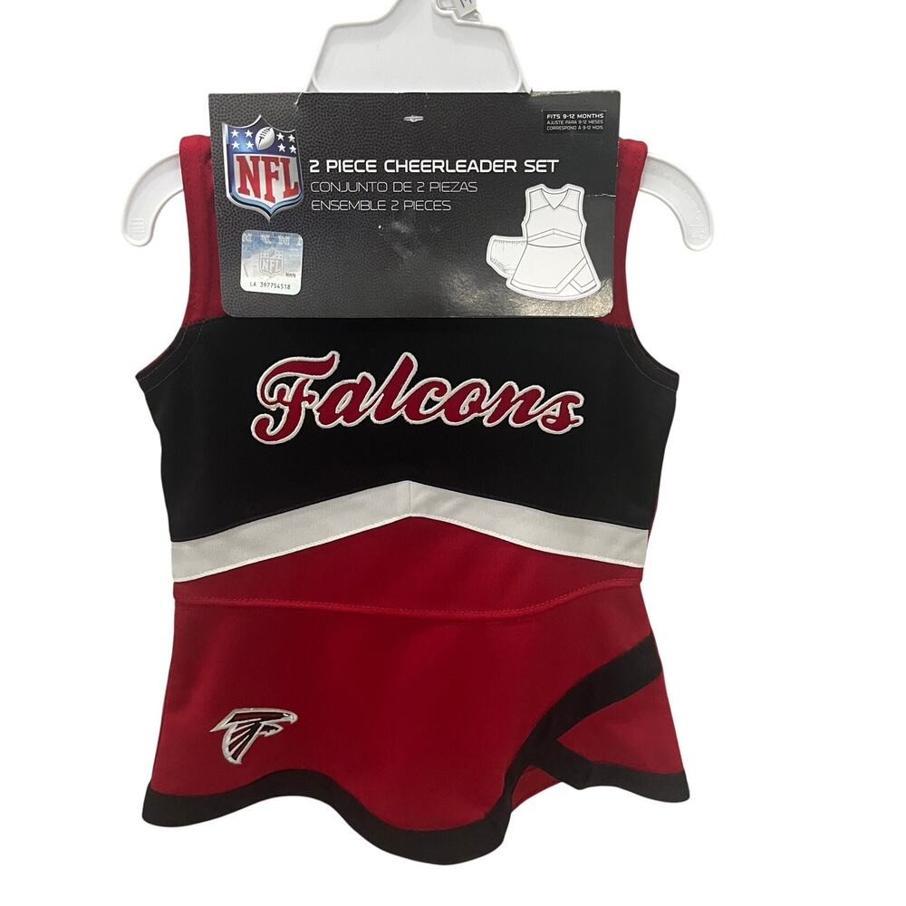 NFL Atlanta Falcons Toddler Girls 2-Piece Cheerleader Set Dress Bloomers 12M NWT
